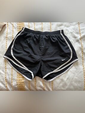 Women’s Nike Black Athletic Shorts with White Piping